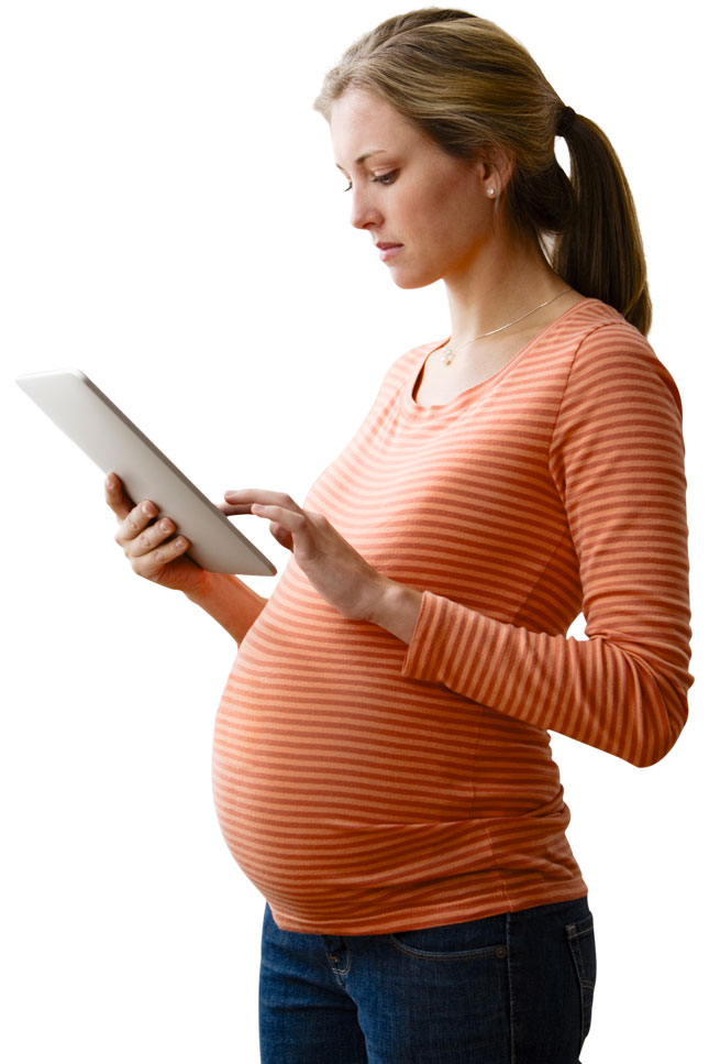 pregnant woman searching for doctor