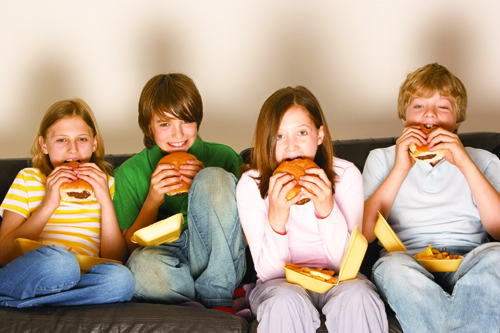 kids eating junk food
