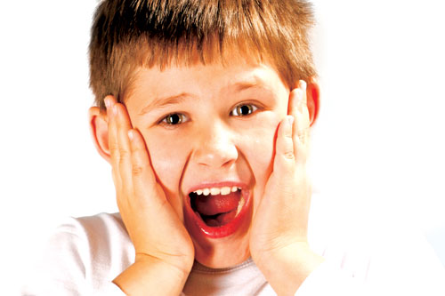 young boy in panic pediatric emergency