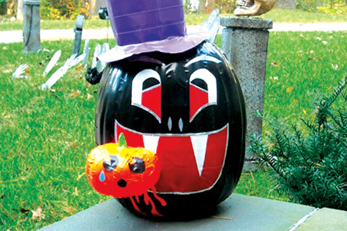 stick or treat duct tape pumpkin
