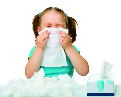 girl sneezing