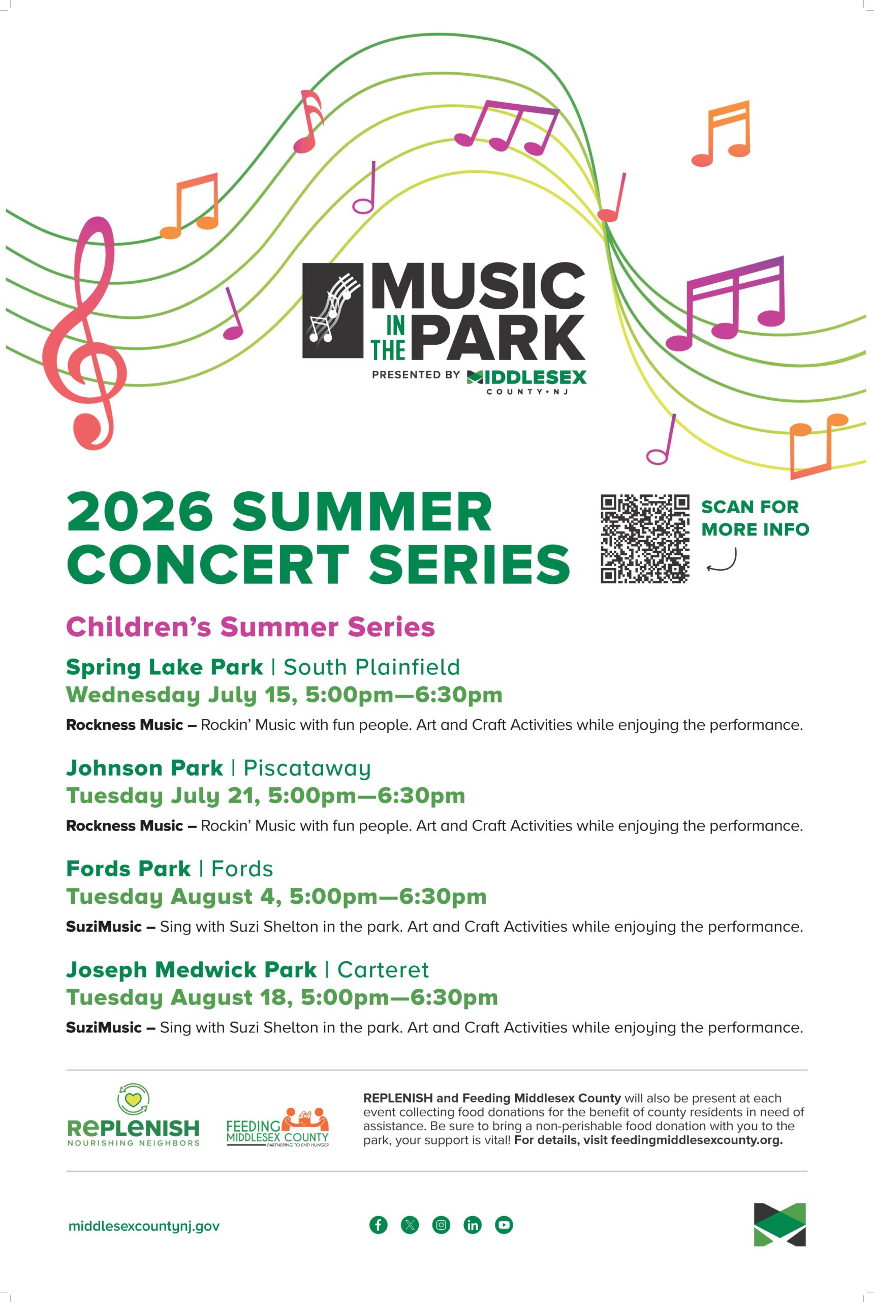 2026 Parks & Rec Music In The Park Summer Concert Series Children’s