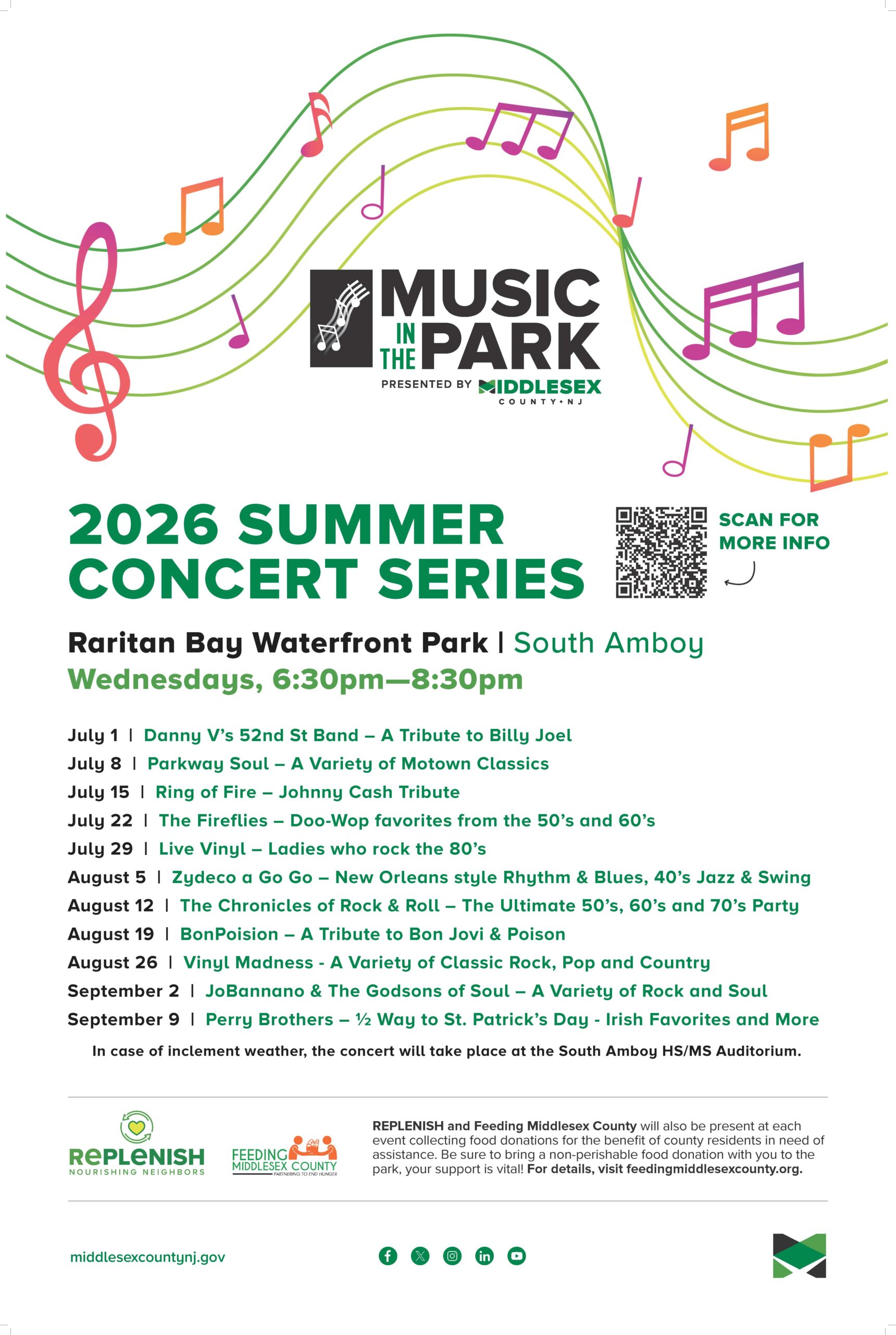 2026 Parks & Rec Music In The Park Summer Concert Series Raritan Bay